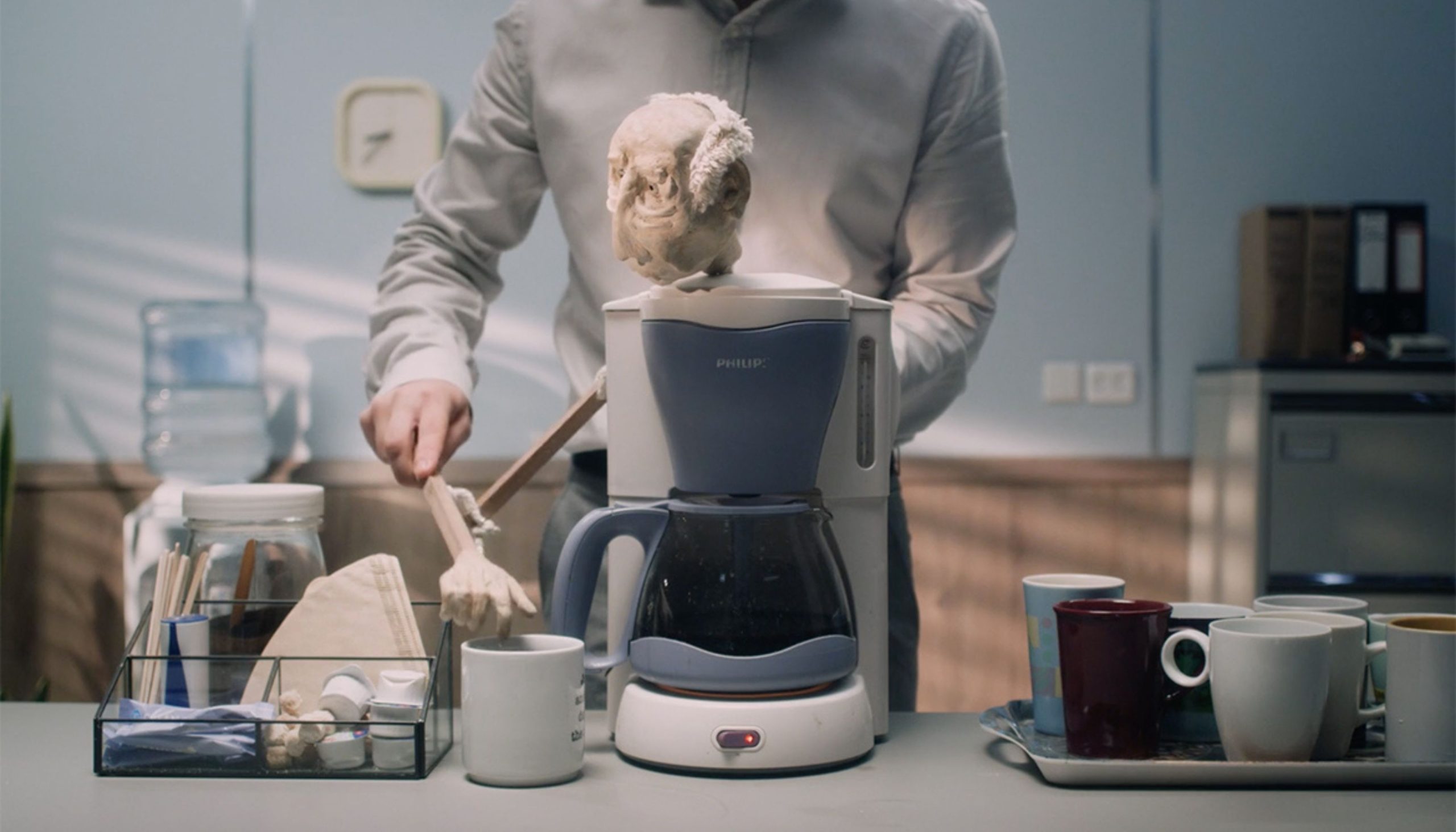 A weird, slightly sad, but rather funny video of Philip the ageing coffee maker